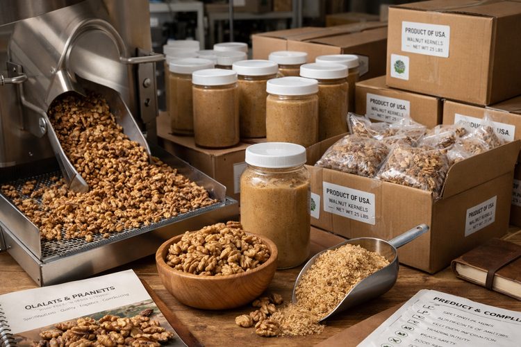 Walnut processing illustration